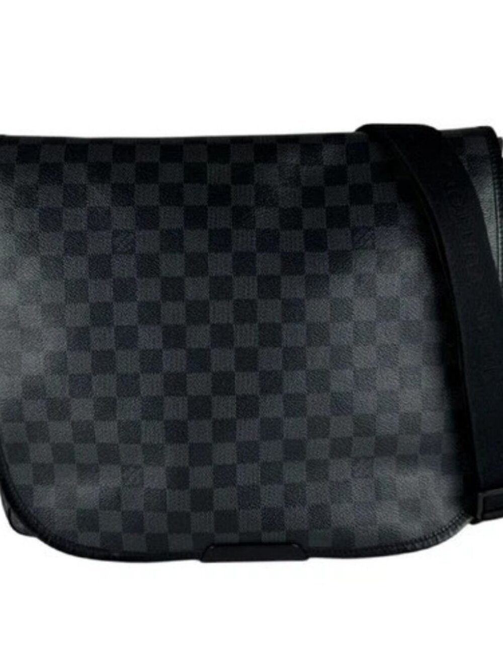 Auth LOUIS VUITTON Damier Graphite Daniel MM Shoulder Bag Black N58029 - z10621